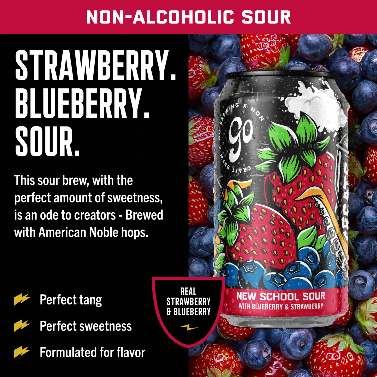 Go Brewing New School Sour Berry (Non-Alcoholic Beer)