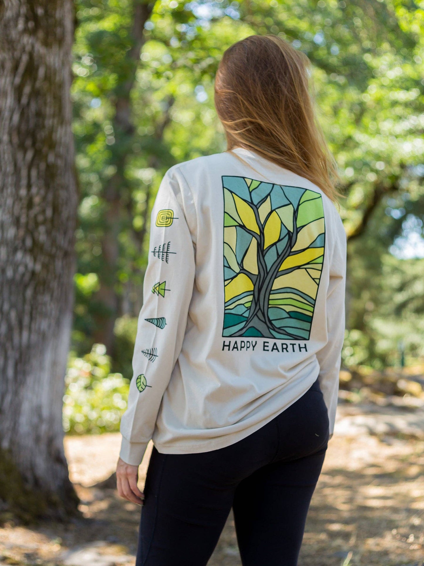 Stained Glass Elm Long Sleeve T-Shirt