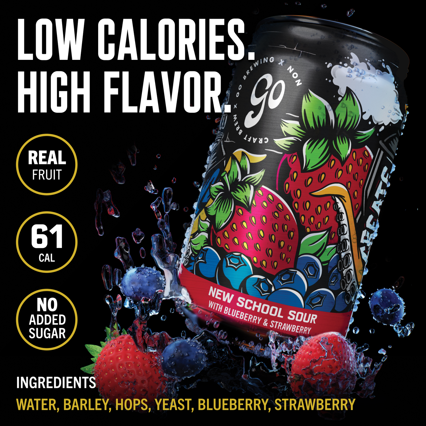 Go Brewing New School Sour Berry (Non-Alcoholic Beer)