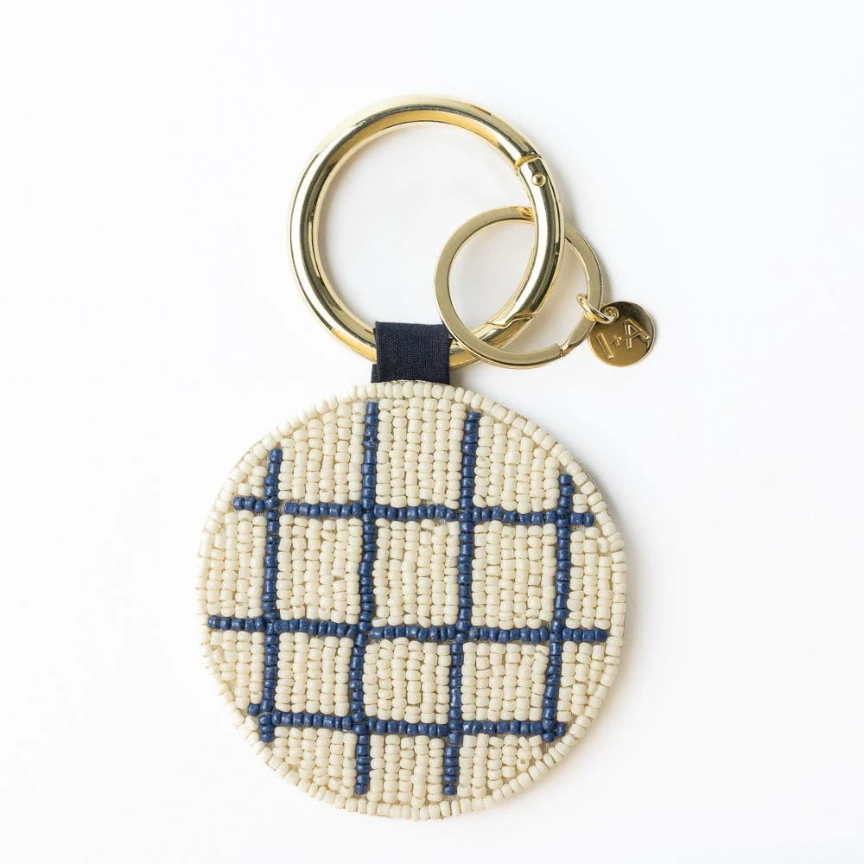 Kelsey Lemons Seed Bead Bag Accessory Key Ring - Ink + Alloy