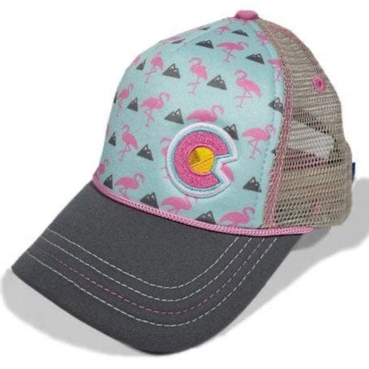 YoColorado Toddler Flamingo Nugget Trucker Hat