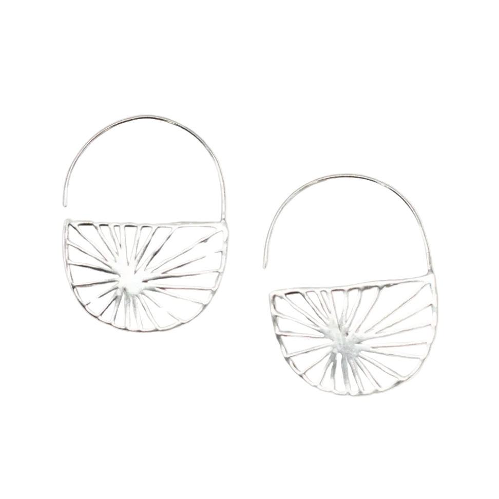 Maggie Sunburst Hoop Earrings - Silver - Ink + Alloy