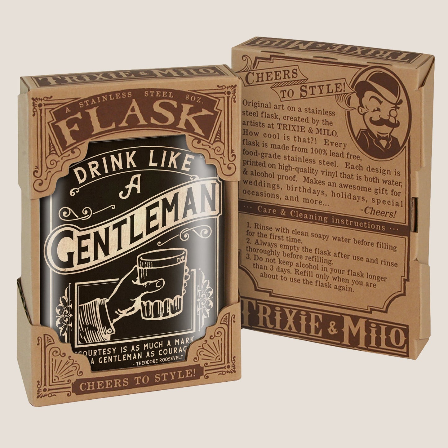 Stainless Steel Flask - Drink Like A Gentleman