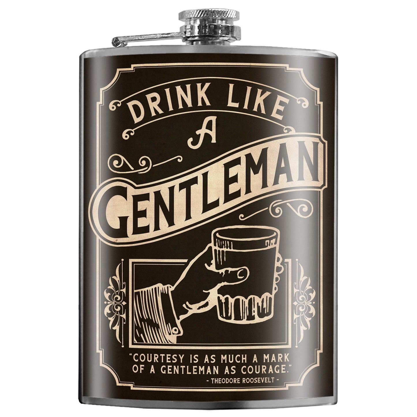 Stainless Steel Flask - Drink Like A Gentleman