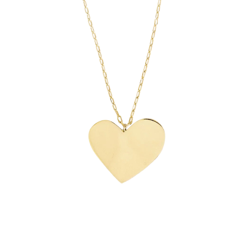Bella Heart Statement Pendant Necklace - Brass - Ink + Alloy