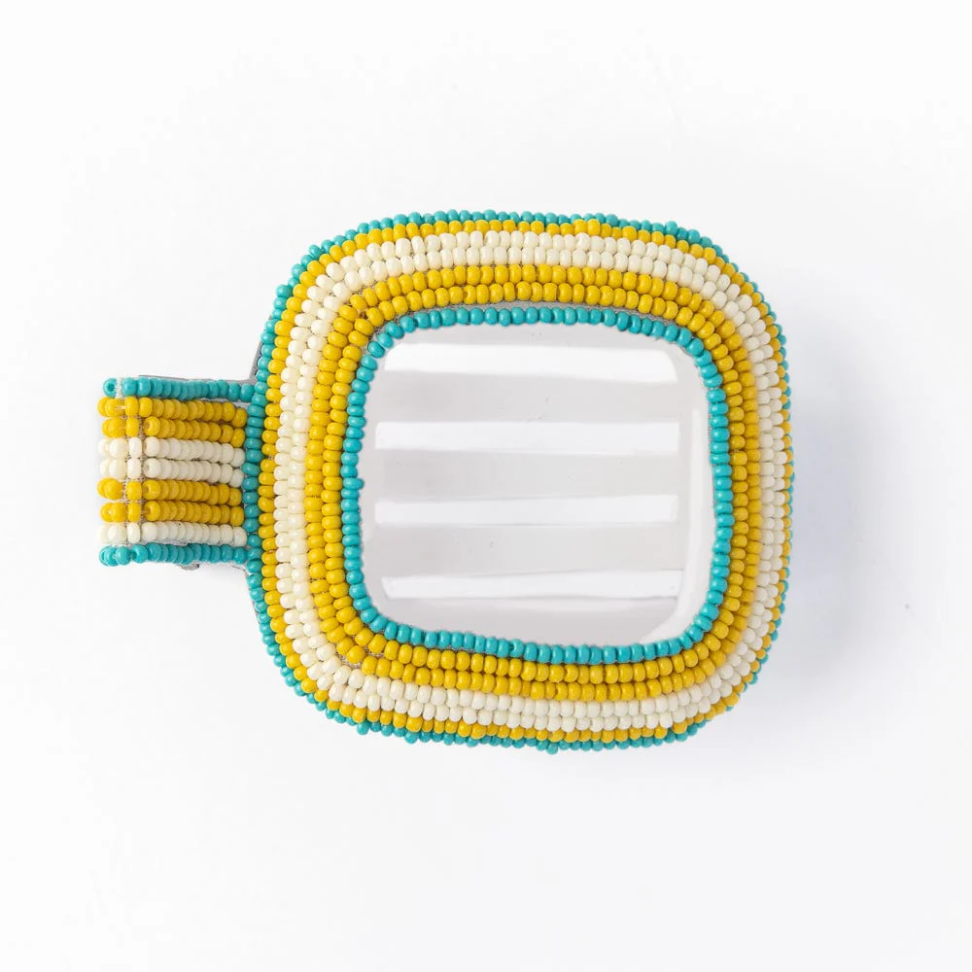 Charlotte Stripe Flat Hair Clip - Turquoise - Ink + Alloy
