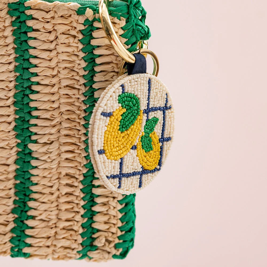 Kelsey Lemons Seed Bead Bag Accessory Key Ring - Ink + Alloy