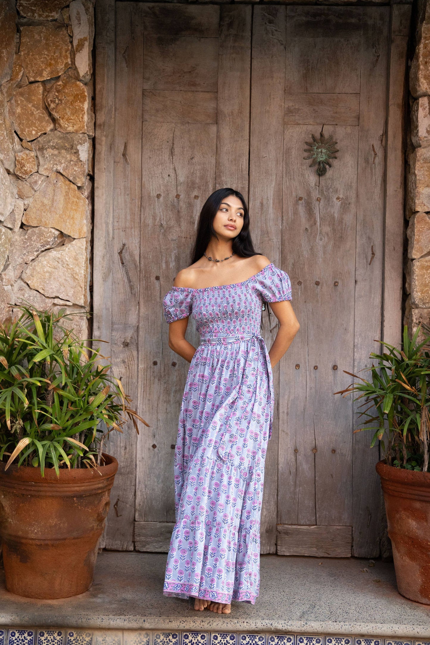 Block Printed Smock Dress (Paloma)