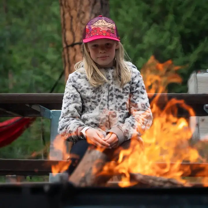 Floral Mountain Kids Trucker Hat