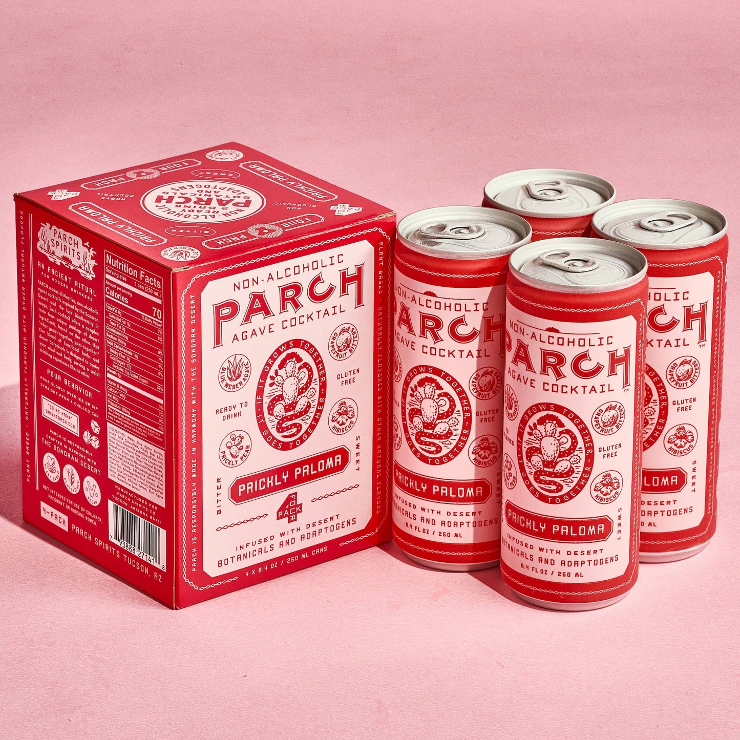 PARCH Prickly Paloma Agave Mocktail - 4 pack