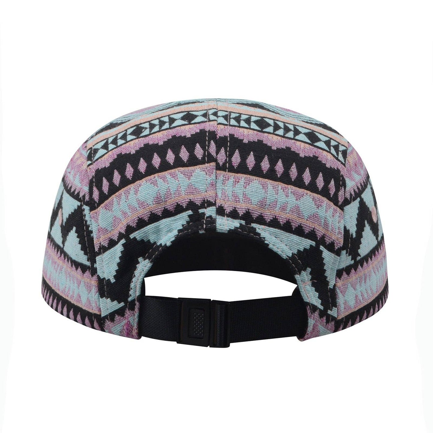 Native Multi Color Jacquard 5 Panel Hat Camp Cap - Brown