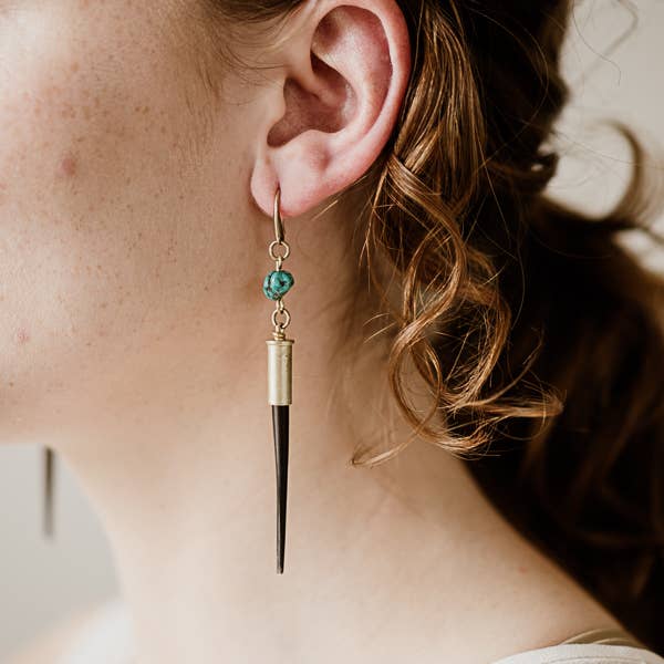 Yellowstone Beth Dutton Quill Earrings - Turquoise Hook