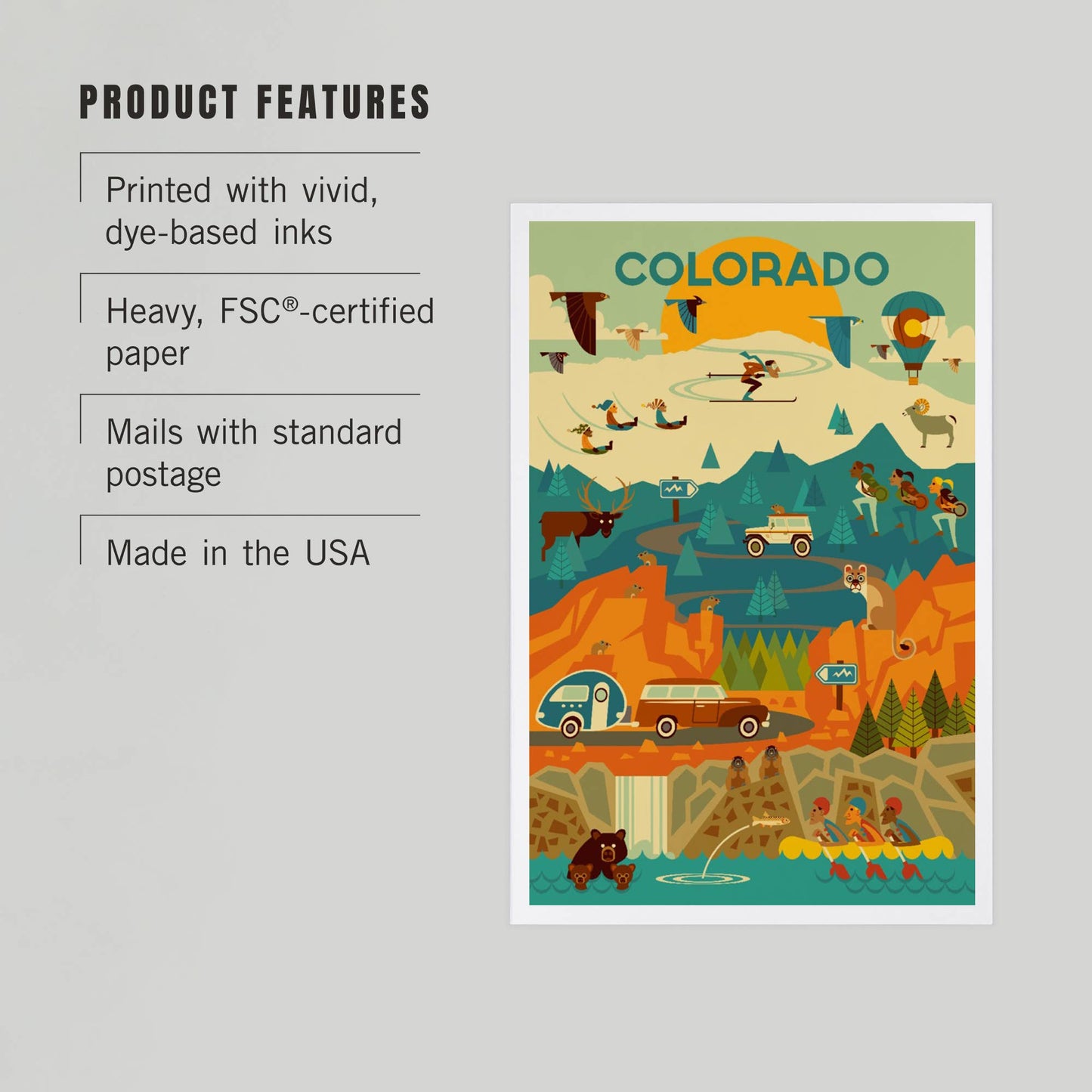 Colorado State Geometric Postcard