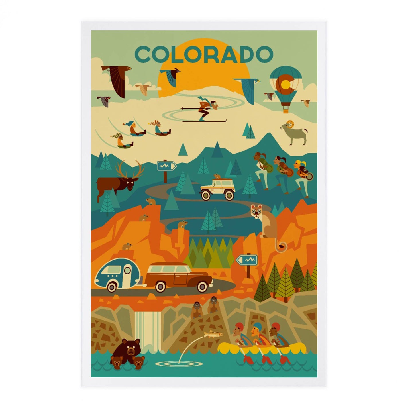 Colorado State Geometric Postcard