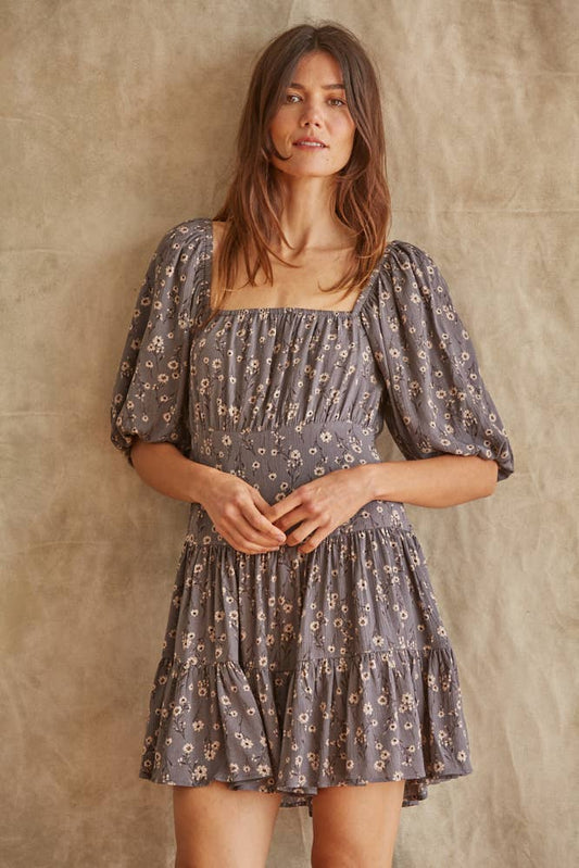 Floral Print Ruffle Mini Dress