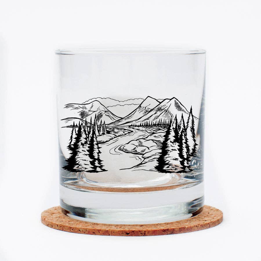 Mountains Whiskey Glass