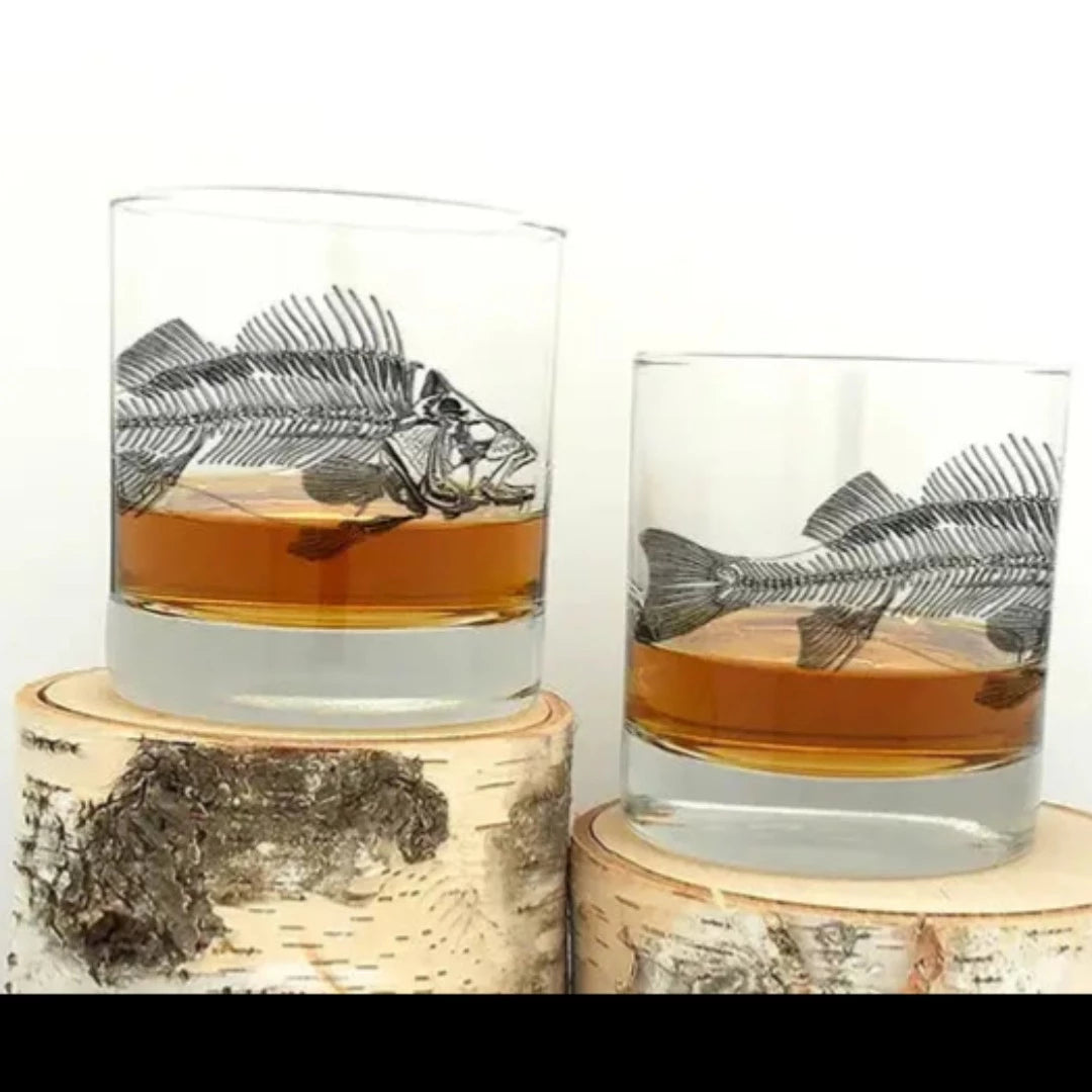Fish Skeleton Whiskey Glass