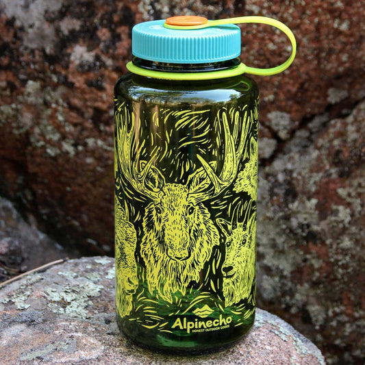 Wildlife Woodcut Nalgene Water Bottle