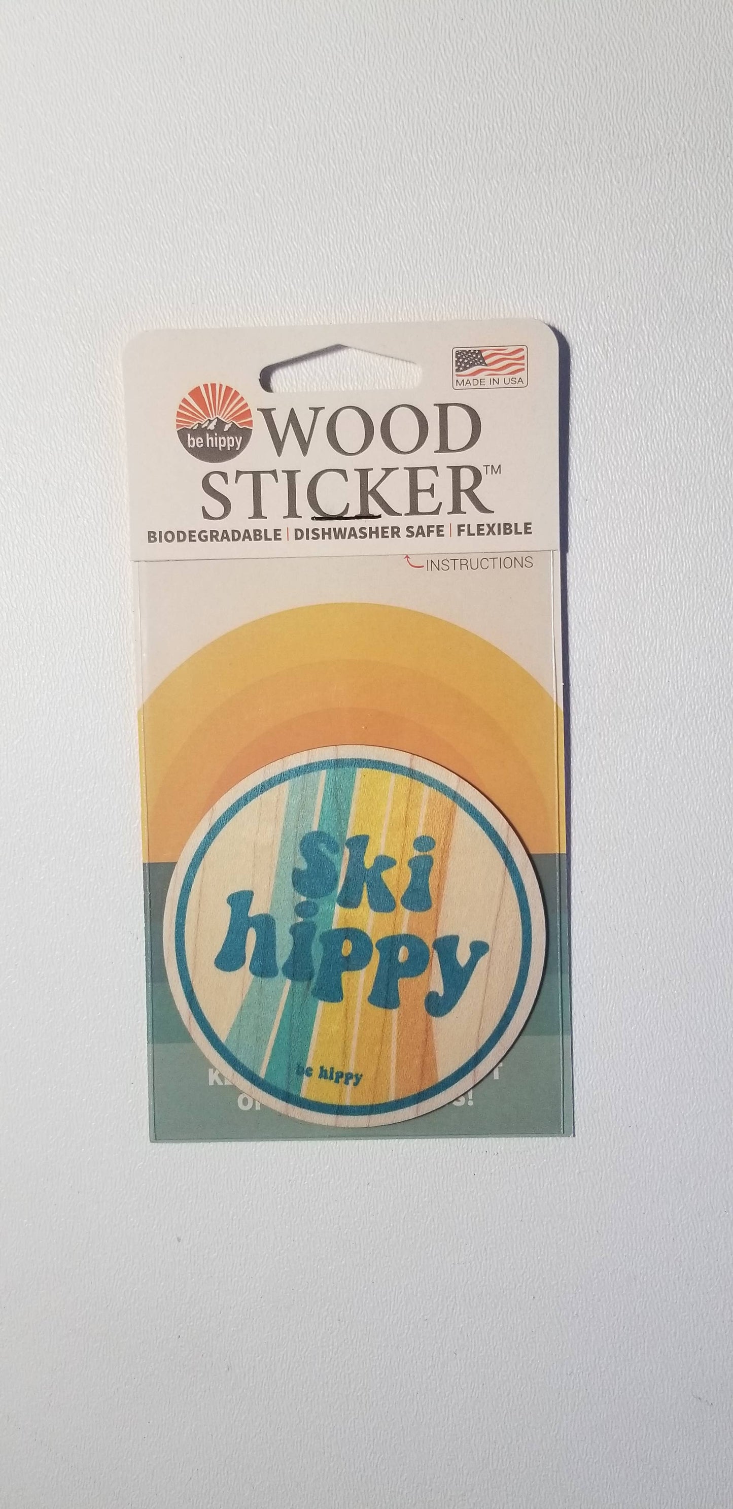 ECO Wood Sticker-Ski Hippy