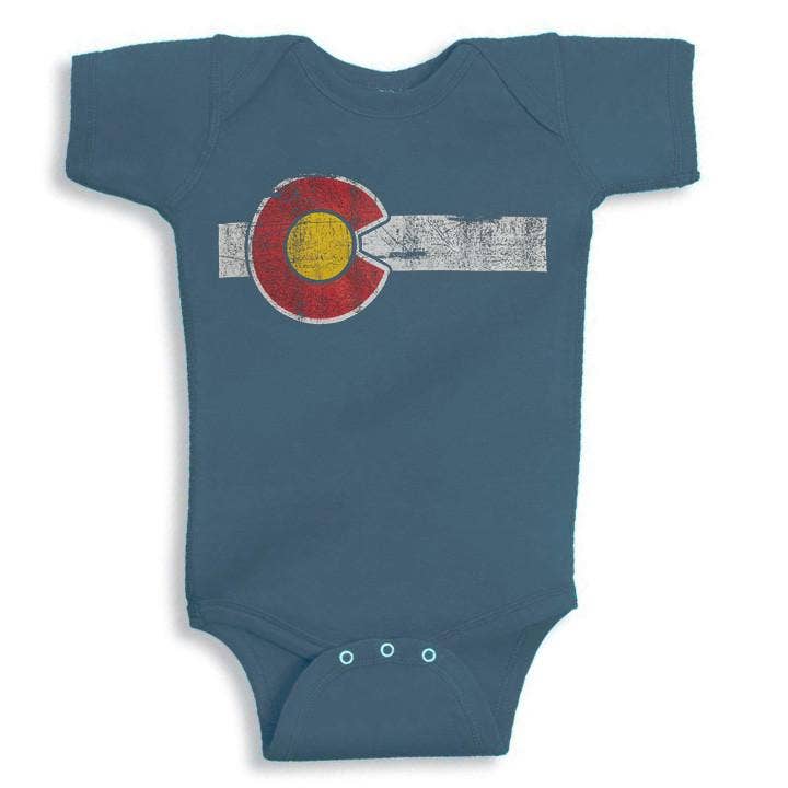 YoColorado Blue Colorado Flag Baby Onsie